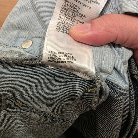 Reiss Bailey High Rise Straight Leg Blue Button Fly Jeans Medium Wash Womens - Picture 6 of 12